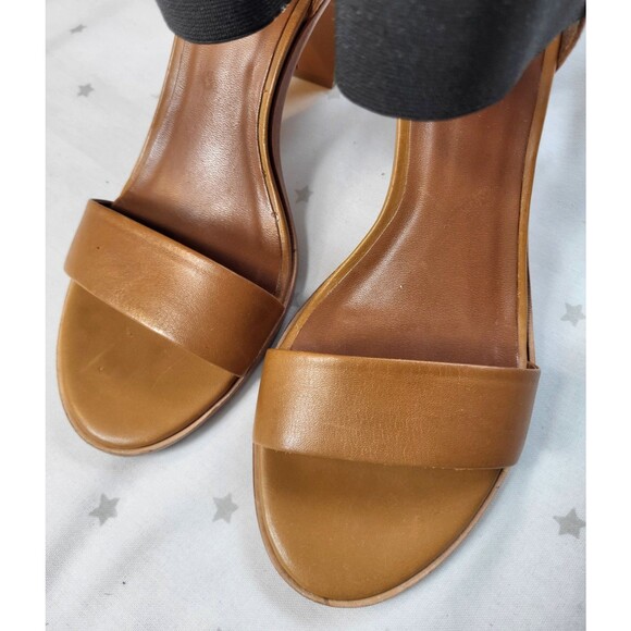 Bernardo Women’s Leather Stetch Ankle Strap Block Heeled Sandals Brown Size 7M - Picture 2 of 10